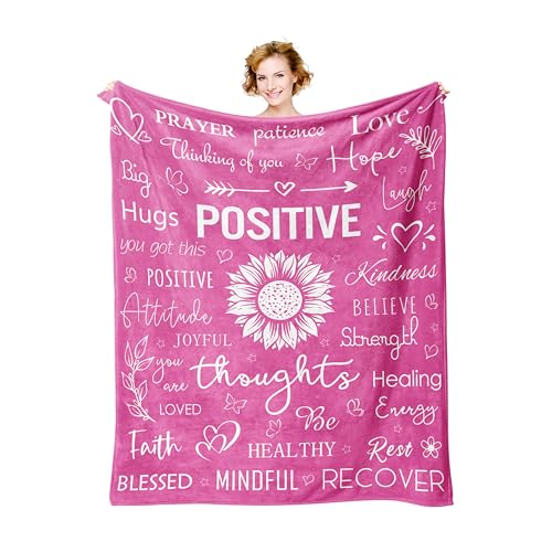 Xutapy Get Well Soon Gifts for Women After Surgery, Hug Blanket 60’’X50’’ | Inspirational/Relaxation Gifts, Spiritual/Motivational/Chemotherapy Must Haves for Women, Breast Cancer Gifts for Women - color: Pink