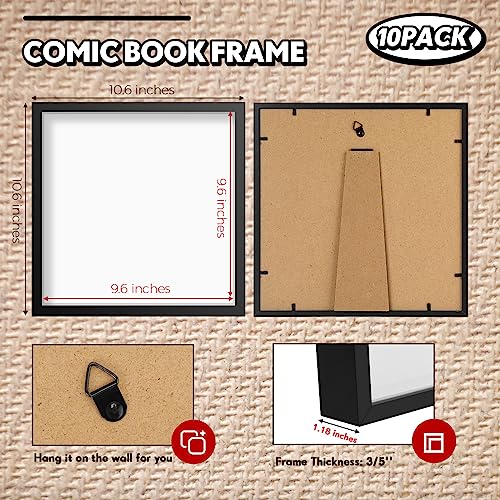 Geetery 10 Pack Shadow Box Frame 10 x 10 Inch Wood Frame Memory Display Case Bulk Shadow Boxes for Photo Flowers Memorabilia Wedding Bouquets Graduation Gift Pins Tickets Wall Awards Shell Decor