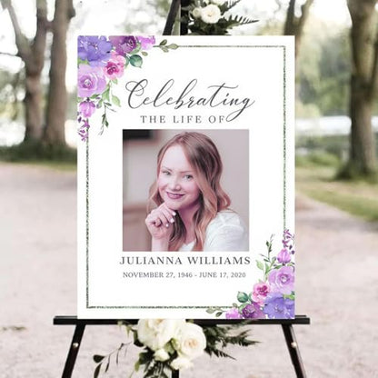 Funeral Welcome Sign, Celebration of Life Welcome Sign Obituary Memorial - color: Version #15