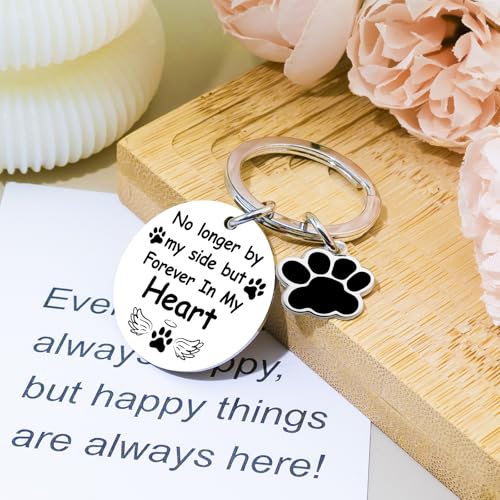 Dog Memorial Gifts for Loss of Dog Keychain Pet Memorial Gifts for Dogs | Pet Loss Sympathy Gift Dogs Passing Away Remembrance Gift - No Longer by My Side Forever in My Heart