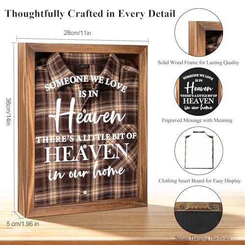 Sympathy Gifts for Loss of Loved One, Clothing Memorial Shadow Box Frame - color: Brown