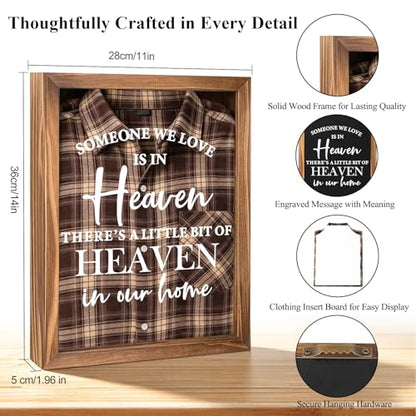 Sympathy Gifts for Loss of Loved One, Clothing Memorial Shadow Box Frame - color: Brown