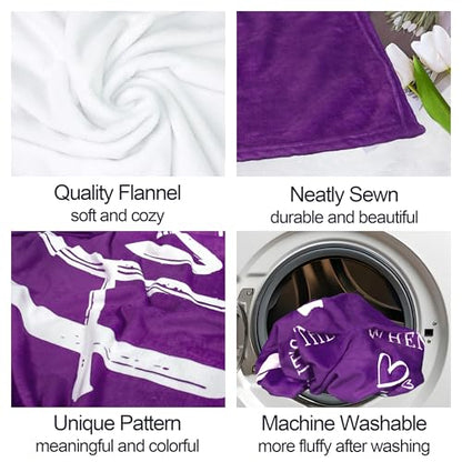 Get Well Gifts for Women, Healing Hug Purple Blanket 50"X60" | Inspirational Gifts for Women, Breast Care Gifts for Women, Thinking of You Feel Better Sympathy Gifts Throw Blanket - color: Purple-big Hug