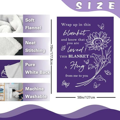 Get Well Gifts for Women Men Flannel Throw Blanket, Thinking of You - size: 50 X 70