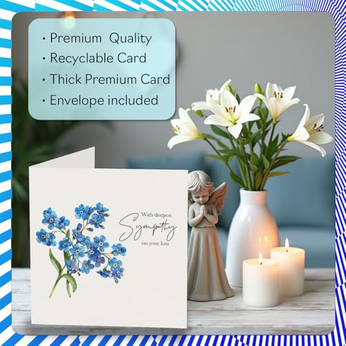 Stuff4 Sympathy Card, Deep Sympathy For Your Loss | Bereavement Card for Colleague Friends, 5.7 x 5.7 Inch Neighbour Family Mournful Greeting Cards - color: Generic