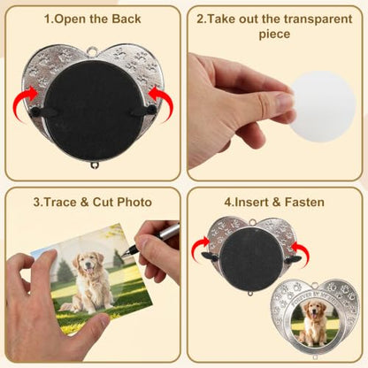 Dog Memorial Gifts for Loss of Dog Pet Memorial Suncatcher | Loss of Dog Sympathy Gift,Rainbow Bridge Dogs and Cats Bereavement Remembrance Gifts,with Heart Photo Frame