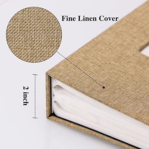 Vienrose 4x6 Photo Album,300 Pockets,Linen Cover with Window,Khaki | Linen Hardcover, Slip In Photo Book, Family Memory Album, Travel Keepsake - color: Khaki, size: 300 Pocket