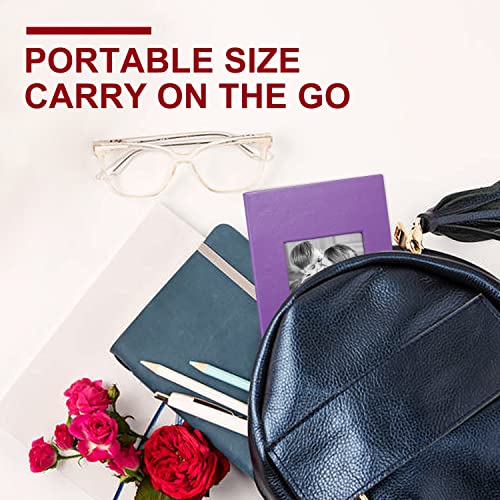 Ywlake Photo Album 4x6 50 Pockets 2 Packs, Small Mini Capacity Leather Photo Albums, Each Pack Holds 50 Top Loader Vertical Only Pictures Purple - color: Purple, size: 50 Photos/2PK