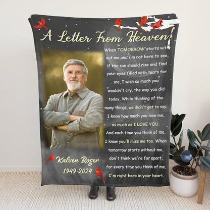 Personalized Memorial Blankets with Photos, in Memory of Loved One Gifts, Sympathy Bereavement Cardinal Blanket for Loss of Mom Dad Grandma Husband Son Daughter - color: New Arrivals-4