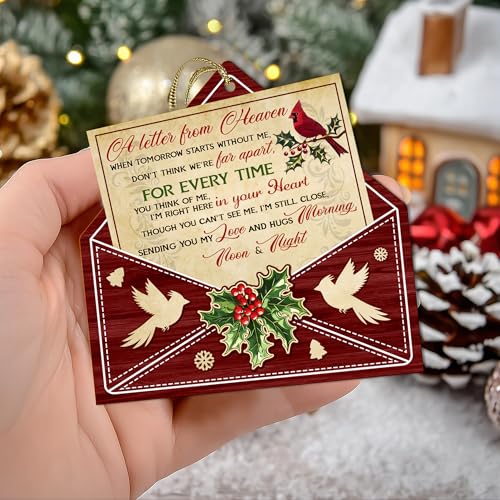 Hyturtle Memorial Christmas Ornament 2026 Gifts for Loss of Loved Ones | Cardinal Tree Eco-friendly Wooden Decoration, Sympathy Remembrance Holiday Gifts, Bereavement Keepsake, Double-sided print