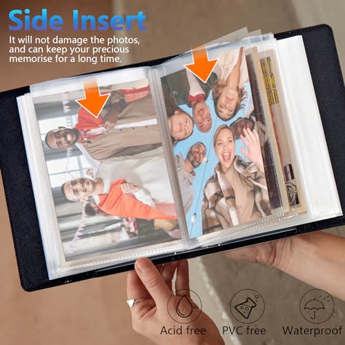 Photo Album 4x6 120 Photos Small Capacity PU Leather Cover, Astronaut in Outer Space Mini Photo Album 4x6 with Elastic band, Birthday Christmas Photo Albums Wedding Anniversary - color: Astronaut in Outer Space, size: 4*6 Holds 120 Photos