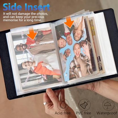 Photo Album 4x6 120 Photos Small Capacity PU Leather Cover, Astronaut in Outer Space Mini Photo Album 4x6 with Elastic band, Birthday Christmas Photo Albums Wedding Anniversary - color: Astronaut in Outer Space, size: 4*6 Holds 120 Photos