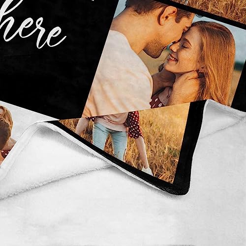 Customized Blanket with Picture Your Text Here 10 Photos Personalized Picture Blankets Personalized s for Adults Family Dad Mom Couples,Custom Photo Blanket Memorial s for Christmas Birthday - color: 10 Photo Collage