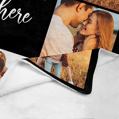 Customized Blanket with Picture Your Text Here 10 Photos Personalized Picture Blankets Personalized s for Adults Family Dad Mom Couples,Custom Photo Blanket Memorial s for Christmas Birthday - color: 10 Photo Collage