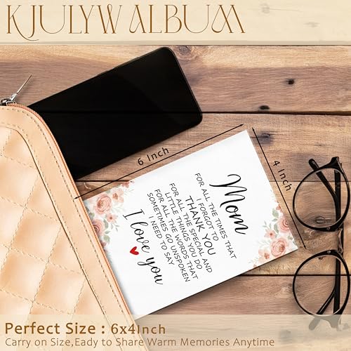 Mom Gifts Photo Albums 4x6, Thank You Mom Gifts from Daughters Son, Small Memory Photo Album Book for 18 Pockets Hold 36 Pictures, Photobook for Family Anniversary Vacation Travel - color: Thank Mom