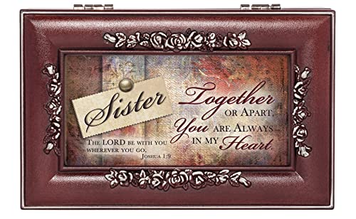Cottage Garden Sister Always in My Heart Petite Rosewood Jewelry Music Box Plays You are My Sunshine
