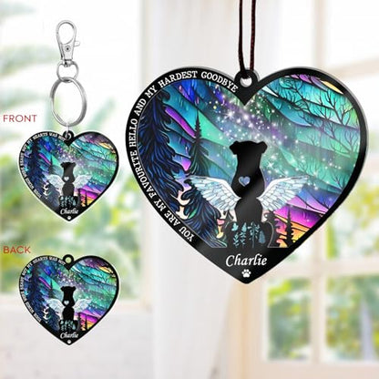Personalized Dog Memorial Suncatcher, Custom with Name Date, Pet Loss Sun Catcher, Stained Glass Light Catcher, Gifts for Dog Lovers, Memorial Loss of Pet Sympathy Gift - color: #9 Dog Suncatcher