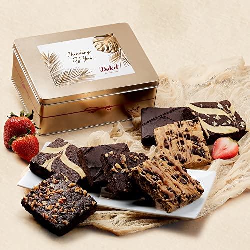 Thinking Of You Baskets For Women - 18 Individually Wrapped Brownies Freshly Baked in a Variety of Flavors - Dulcet's Signature Flavored Fudge Brownies - Gift Box Comes with Thinking of You Card - style: Thinking of You