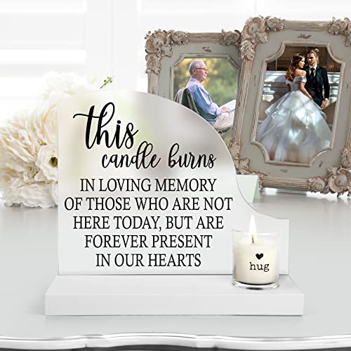 Wedding Remembrance-Sympathy Gifts Memorial Candle - Gifts for Loss of Loved One Sign - Wedding Memorial Sign - In Memory of Wedding Decor - color: White