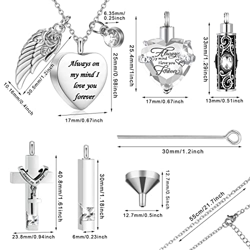 Fumete 5 Pcs Urn Necklaces for Ashes Cremation Keepsake - color: White