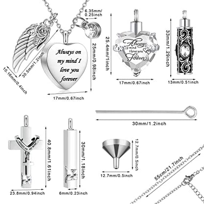 Fumete 5 Pcs Urn Necklaces for Ashes Cremation Keepsake - color: White