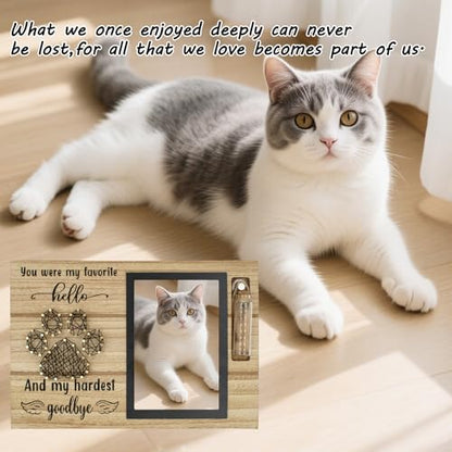 Dog Memorial Gifts for Loss of Dog, Picture Frame for 4.3x6.3in Photo with a Glass Bottle for Collect Hair, Loss of Dog Sympathy Gift - Cat Pet Bereavement Remembrance Picture Frame