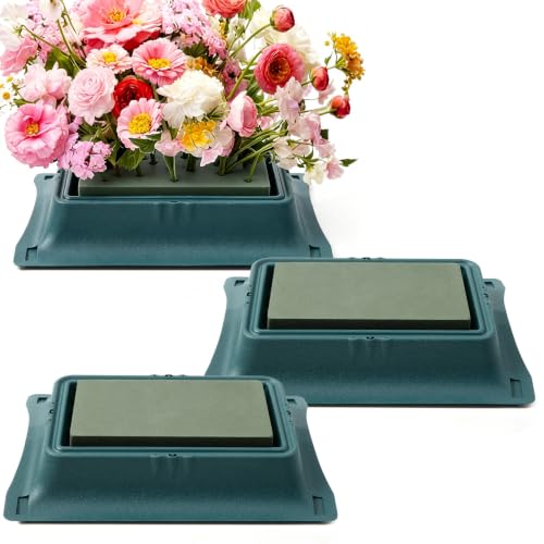 3 Pack Plastic Floral Casket Saddle with Foam,2.75 x 10.75 x 15 Inch | Large Rectangle Flower Arrangement Base Casket Saddle for Arrangements Craft Cemetery Decor Honoring - size: 2.75 x 10.75 x 15 Inch