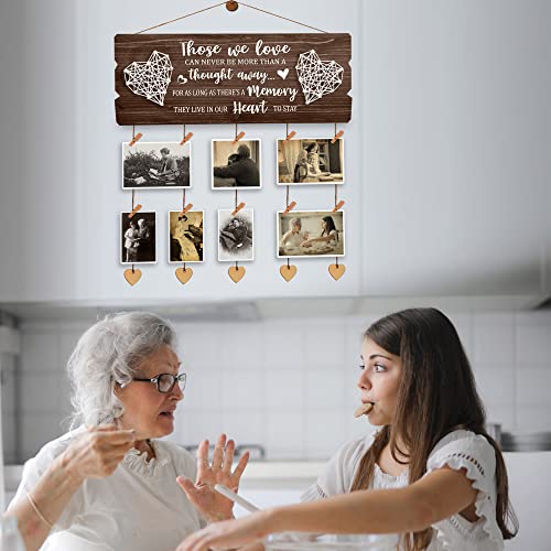Yudarte Wooden Memorial Picture Hanging Board with Clips and Twine - Bereavement Sympathy Grieving Gifts for Loss of Loved One - color: those we love