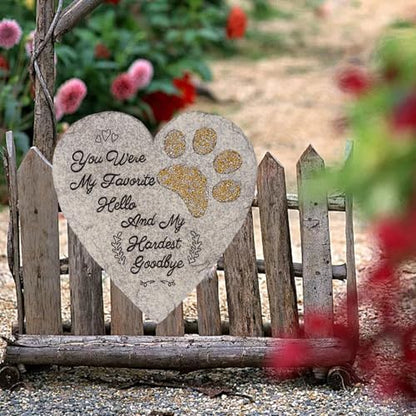 Pet Memorial Stone for Dogs Cats, 10 Inch Heart Shaped Dog Memorial Gifts for Loss of Dog, Pet Loss Sympathy Gift
