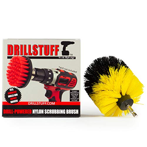 Bathroom Accessories - Bathtub Cleaner - Scrub Brush - Tub Scrubbing Brush | Cleaning Supplies - Tile Scrubber - Grout Cleaner - Sink Cleaning Brush - Shower Cleaner Brush - Fiberglass Cleaning Brush - color: Yellow, size: Full Size Drill Brush