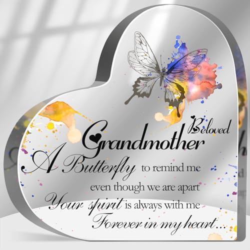Sympathy Memorial Gifts for Loss of Grandma, Loss of Grandmother Sympathy Gifts, Bereavement Condolences Grief Gifts, Funeral Memorial Decor Sign, Remembrance Plaque for Loss Loved One - color: Grandmother(butterfly)