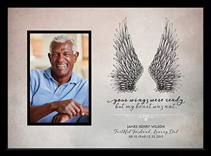 Your Wings Were Ready But My Heart Was Not | Celebration of Life Framed Print | Style I (Black Frame) - color: Black Frame
