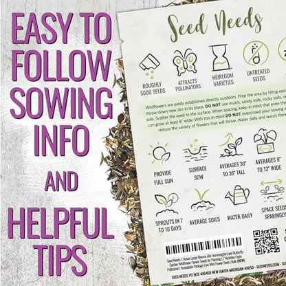 Seed Needs Wildflower Seeds Large Blooms Mix 10 Bulk Packs (1 Ounce Each) - size: 10 Packs, style: Large Blooms Mix