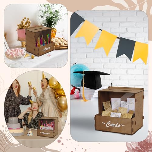 Wedding Card Box with Flower Trough & Acrylic Display Panel for Decorations | Personalized Floral Display, Rustic Wedding Card Boxes for Reception, Large-Capacity Gift Card Box, Easy Assembly & Reusable
