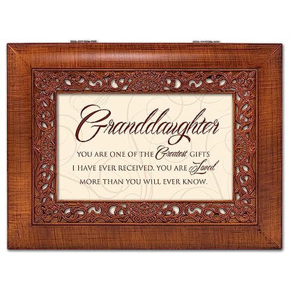 Cottage Garden Granddaughter Greatest Gifts Ever Woodgrain Inlay Jewelry Music Box Plays You Light Up My Life