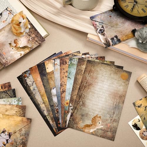 TaoBary 160 Pcs Cat Stationery Paper and Envelopes Set, 5.5 x 8.25'' - size: 5.5 x 8.25 Inch, style: Cat