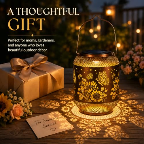 Butterfly Solar Lantern Outdoor Hanging Solar Garden Light Gifts for Women - color: Butterfly
