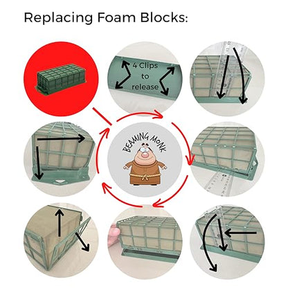 Beaming Monk Floral Foam Cage – 2-Pack Foam Brick Holders for Artificial Flower Arrangements – Includes Zip Ties – Secure Floral Design Base for DIY & Event Decor