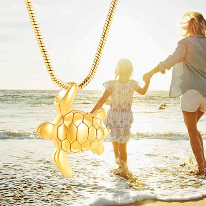 Imrsanl Sea Turtle Cremation Jewelry for Ashes Urn Necklace of Loved One - color: Custom