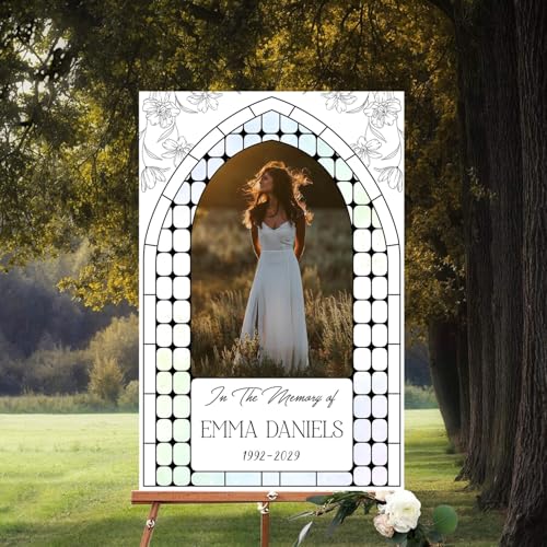 Personalized Funeral Welcome Sign, Minimalist Celebration Of Life Memory Poster, In Loving Memory Welcome Sign, Funeral Favors, Celebration Of Life Decorations, Memorial Decorations #4 - color: Funeral #5