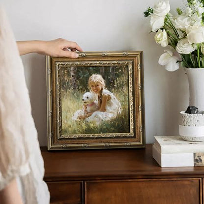 Antique Picture Frames 8x8 with Stand for Drawings Prints,Gold - color: Gold, size: 8x8"