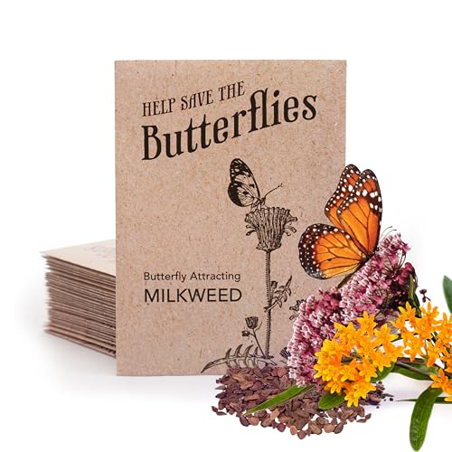 Bentley Seeds Co. Seed Packets for Planting - Party Favors for Indoors and Outdoors Gardening - Non GMO, Non-Coated - Bulk Pack of 25 (Common, Showy & Butterfly Mix) - style: Help Save the Butterflies