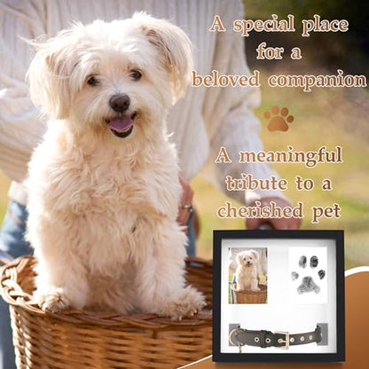 Dog Collar Memorial Frame, Paw Print Kit for Dogs, Memorial Gifts for Loss of Dog with Collar Holder, Pet Sympathy Remembrance Gift - size: Paw Print