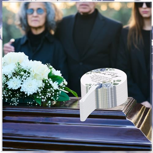 Teling 50 Pcs Funeral Favors Fans Memorial Plastic Celebration of Life Handheld Fans with Plastic Handle Hand for Funeral Guests Services Condolence Sympathy Gift Supplies(Blue Flower) - style: Blue Flower