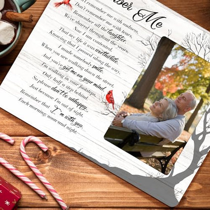Memorial Picture Frame Gifts for Loss of Loved One, In Memory of Loved Ones Gifts, Remember Me Wooden Picture Frame, 4x6 inch Photo - color: Yellow