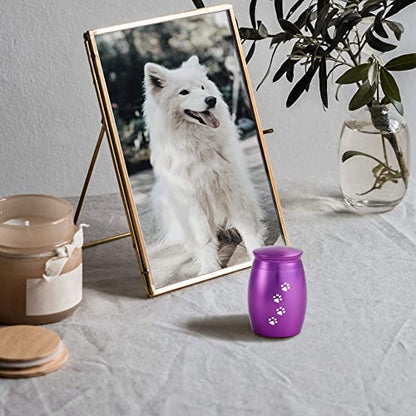 Small Urns for Pet Ashes,Puple Mini Urn for Dog or Cats Ashes - color: Purple