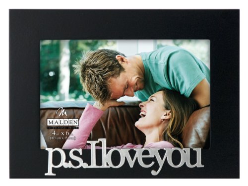 Malden International Designs Expressions P.S. I Love You Picture Frame, 4x6, Black - style: PS I Love You