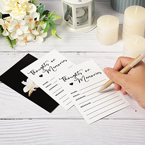 Fainne 50 Pcs Lily Share a Memory Cards with Celebration of Life Box Funeral Advice Cards Thank You Sympathy Holder Box Decor for Guest Funerals Memorial Service Farewell Remembrance Party Supplies - style: Lily