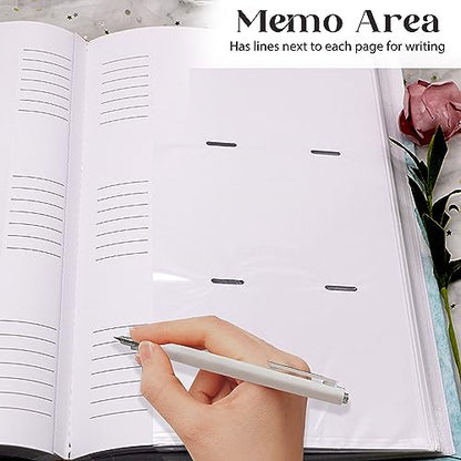 Holoary Photo Album 4x6 300 Photos 3 Pictures Per Page, Memo Writing Area for Each Pocket, with Photo Frame Window, 300 Pockets 4”x6”, Printed Book Cover Travel Design World Map Adventure Vacation - size: 300 Pockets