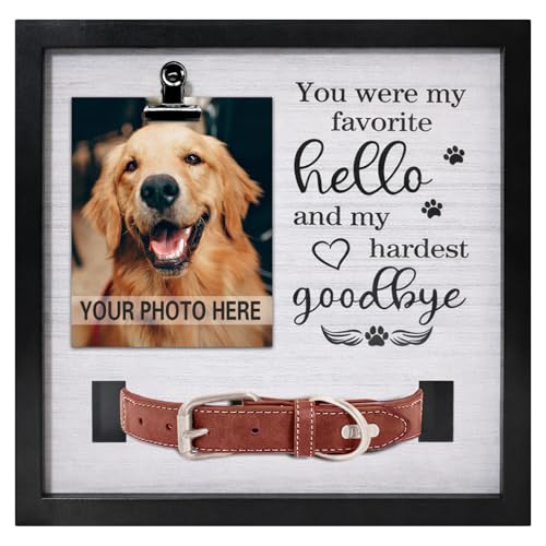PUREFLY Dog Memorial Gifts for Loss of Dog, Loss of Dog Sympathy Gift Pet Loss Sympathy Frame Box with Collar Holder, Pet Cat Remembrance Bereavement Gift - color: Pet Box 01